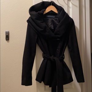 Black Pea Coat from Zara Basic